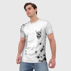 Мужская футболка 3D Joy Division и рок символ на светлом фоне - фото 2