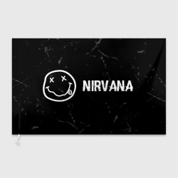 Флаг 3D Nirvana glitch на темном фоне: надпись и символ