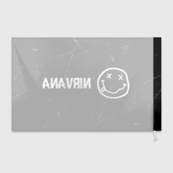 Флаг 3D Nirvana glitch на темном фоне: надпись и символ - фото 2