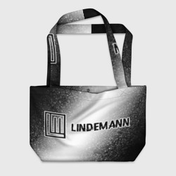 Пляжная сумка 3D Lindemann glitch на светлом фоне: надпись и символ