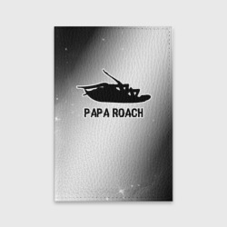 Обложка для паспорта матовая кожа Papa Roach glitch на светлом фоне