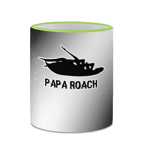 Кружка с полной запечаткой Papa Roach glitch на светлом фоне, цвет Кант светло-зеленый - фото 4