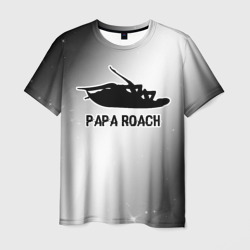 Мужская футболка 3D Papa Roach glitch на светлом фоне