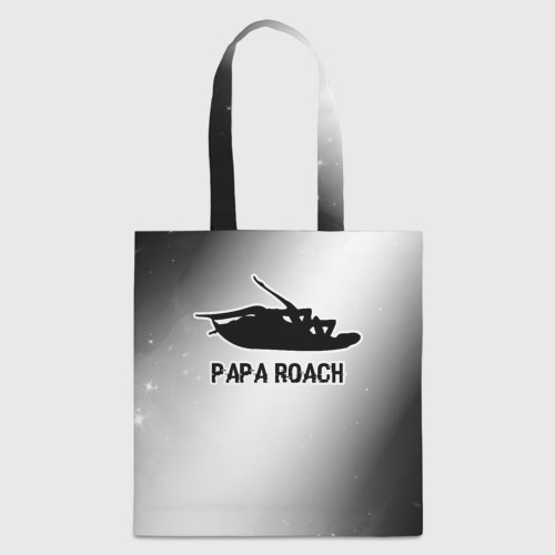 Шоппер 3D с принтом Papa Roach glitch на светлом фоне, вид спереди #2
