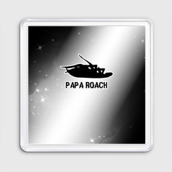 Магнит 55*55 Papa Roach glitch на светлом фоне