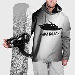 Накидка на куртку 3D Papa Roach glitch на светлом фоне