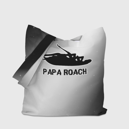 Шоппер 3D с принтом Papa Roach glitch на светлом фоне, вид сбоку #3