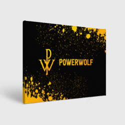 Холст прямоугольный Powerwolf - gold gradient: надпись и символ