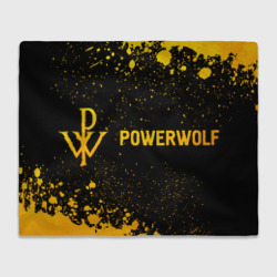 Powerwolf - gold gradient: надпись и символ – Плед 3D с принтом купить со скидкой в -14%