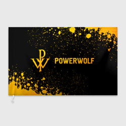 Флаг 3D Powerwolf - gold gradient: надпись и символ