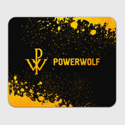 Прямоугольный коврик для мышки Powerwolf - gold gradient: надпись и символ