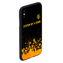 Чехол для iPhone XS Max матовый System of a Down - gold gradient: символ сверху - фото 2