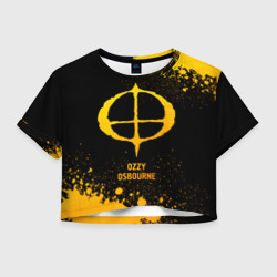 Женская футболка Crop-top 3D Ozzy Osbourne - gold gradient