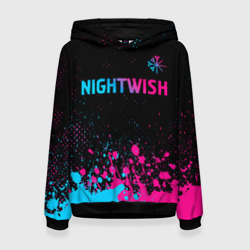 Женская толстовка 3D Nightwish - neon gradient: символ сверху