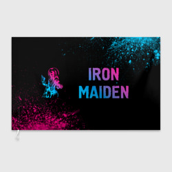 Флаг 3D Iron Maiden - neon gradient: надпись и символ