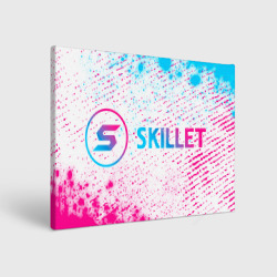 Холст прямоугольный Skillet neon gradient style: надпись и символ