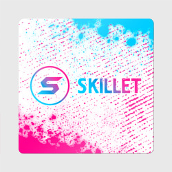 Магнит виниловый Квадрат Skillet neon gradient style: надпись и символ