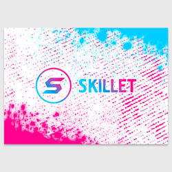 Поздравительная открытка Skillet neon gradient style: надпись и символ