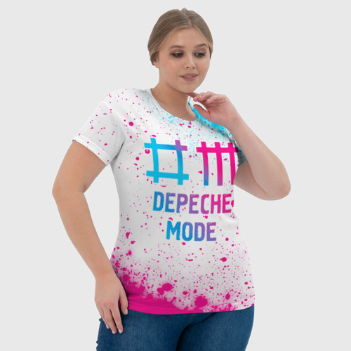 Женская футболка 3D Depeche Mode neon gradient style, цвет 3D печать - фото 6