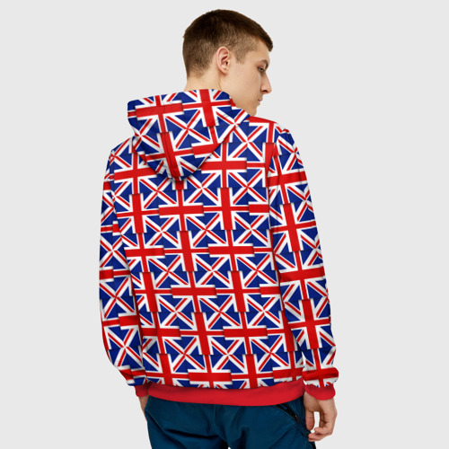 Мужская толстовка 3D Флаги Англии, цвет красный - фото 4
