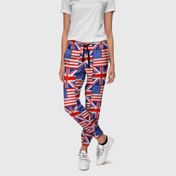 Женские брюки 3D Флаги США и Англии - фото 2