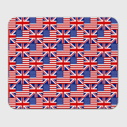Прямоугольный коврик для мышки Флаги США и Англии