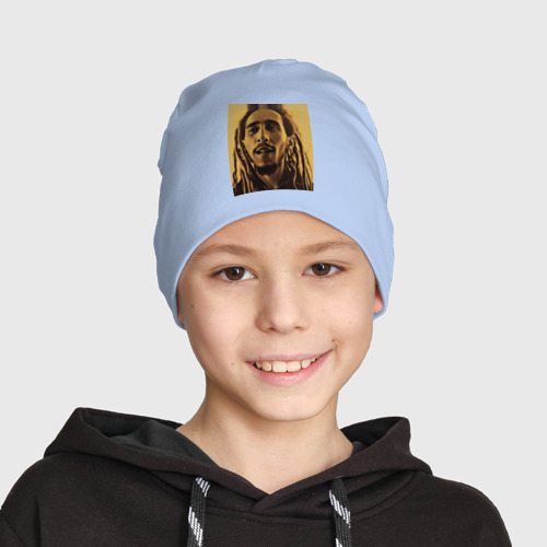Детская шапка демисезонная Сепия Арт Боб Марли, цвет мягкое небо - фото 3