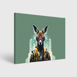 Холст прямоугольный Cool kangaroo - Cyberpunk