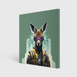 Холст квадратный Cool kangaroo - Cyberpunk