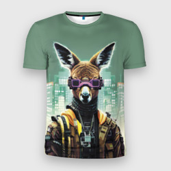 Мужская футболка 3D Slim Cool kangaroo - Cyberpunk