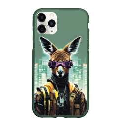 Чехол для iPhone 11 Pro матовый Cool kangaroo - Cyberpunk