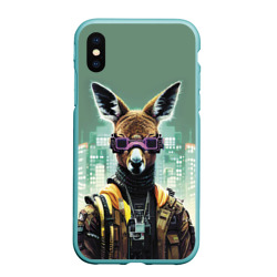 Чехол для iPhone XS Max матовый Cool kangaroo - Cyberpunk