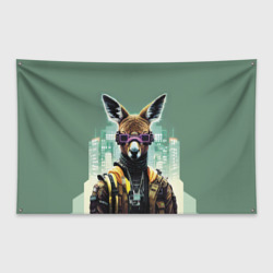 Флаг-баннер Cool kangaroo - Cyberpunk