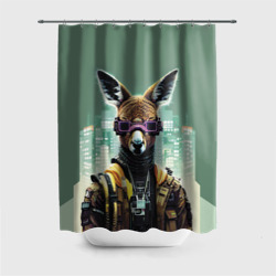 Штора 3D для ванной Cool kangaroo - Cyberpunk