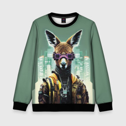 Детский свитшот 3D Cool kangaroo - Cyberpunk