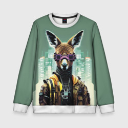 Детский свитшот 3D Cool kangaroo - Cyberpunk