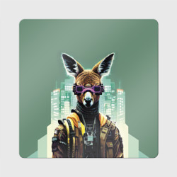 Магнит виниловый Квадрат Cool kangaroo - Cyberpunk