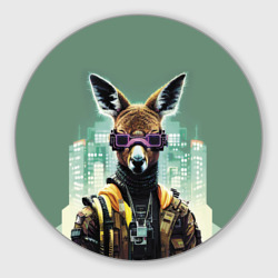 Круглый коврик для мышки Cool kangaroo - Cyberpunk