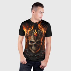 Мужская футболка 3D Slim Лучший огненный череп - фото 2