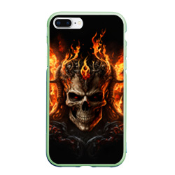 Чехол для iPhone 7Plus/8 Plus матовый Лучший огненный череп