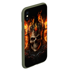 Чехол для iPhone XS Max матовый Лучший огненный череп - фото 2
