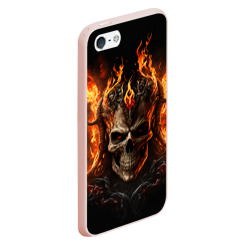 Чехол для iPhone 5/5S матовый Лучший огненный череп - фото 2