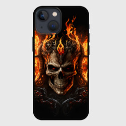 Чехол для iPhone 13 mini Лучший огненный череп