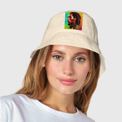 Женская панама хлопок Разноцветный цифровой арт Боб Марли - фото 2