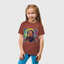 Детская футболка хлопок Граффити Кляксы Арт Боб Марли - фото 2