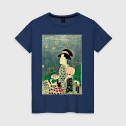 Женская футболка хлопок Утамаро Китагава - гравюра Ловля светлячков