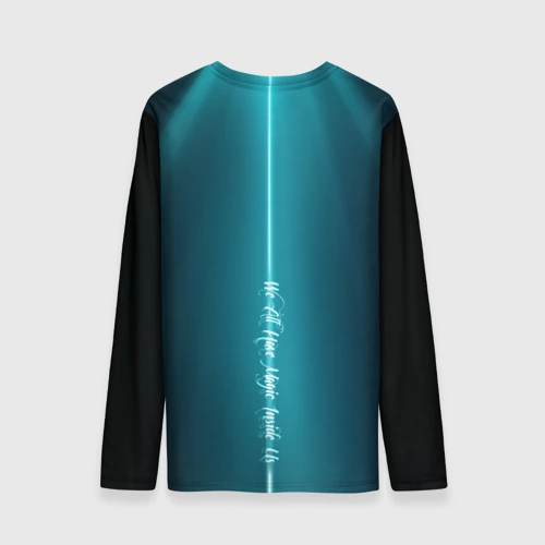 Мужской лонгслив 3D с принтом Сова в колдовской мантии, вид сзади #1