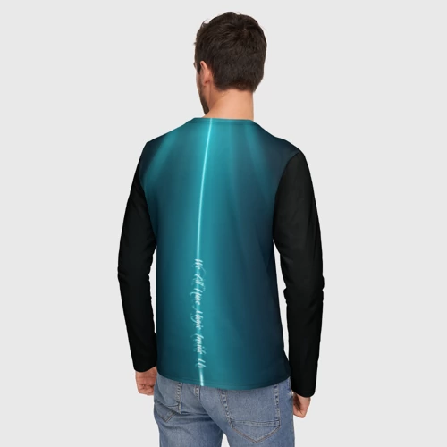 Мужской лонгслив 3D с принтом Сова в колдовской мантии, вид сзади #2