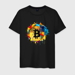 Мужская футболка хлопок Bitcoin art