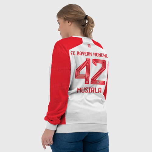 Женский свитшот 3D Джамал Мусиала Бавария Мюнхен форма 23-24 домашняя, цвет 3D печать - фото 7